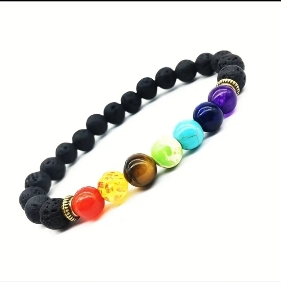 Seven Chakra Healing &‎ Balancing Oil Diffusing Natural Volcano Stone Br… - Picture 12 of 16